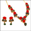 Fancy Coral Set - MR12-SNL382 ( Red & Green Colour) - Click here to View more details about this Product